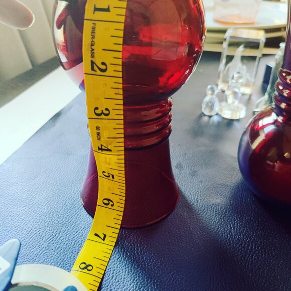 Royal Ruby Vintage Vases by Anchor Hocking c1930-1960 Gorgeous pair for Holidays - Picture 9 of 10